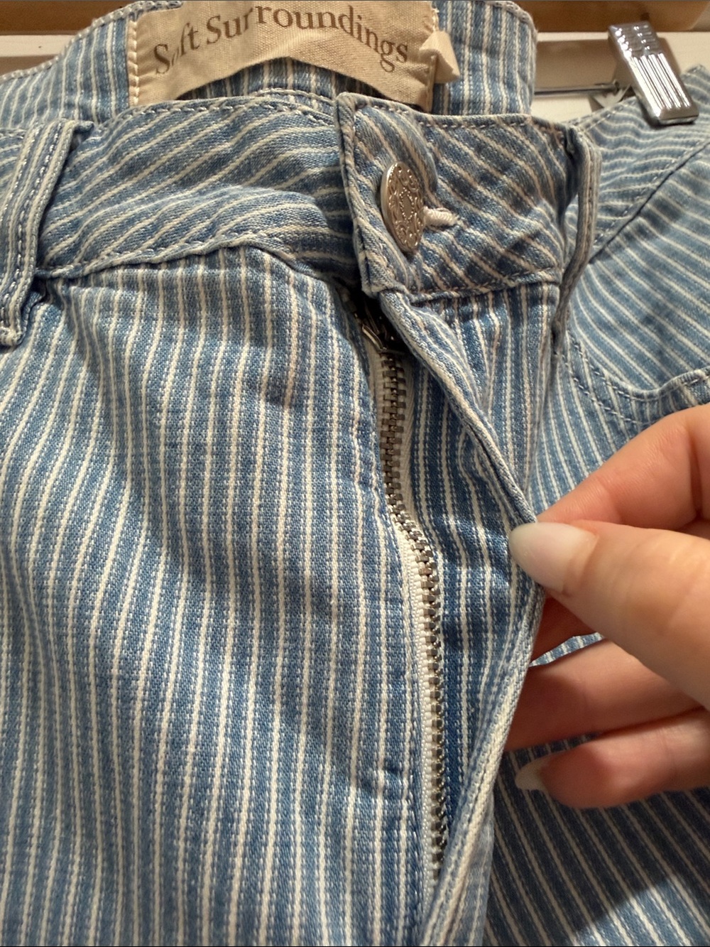 Soft Surroundings Blue Striped Womens Jeans 16P - Picture 4 of 6